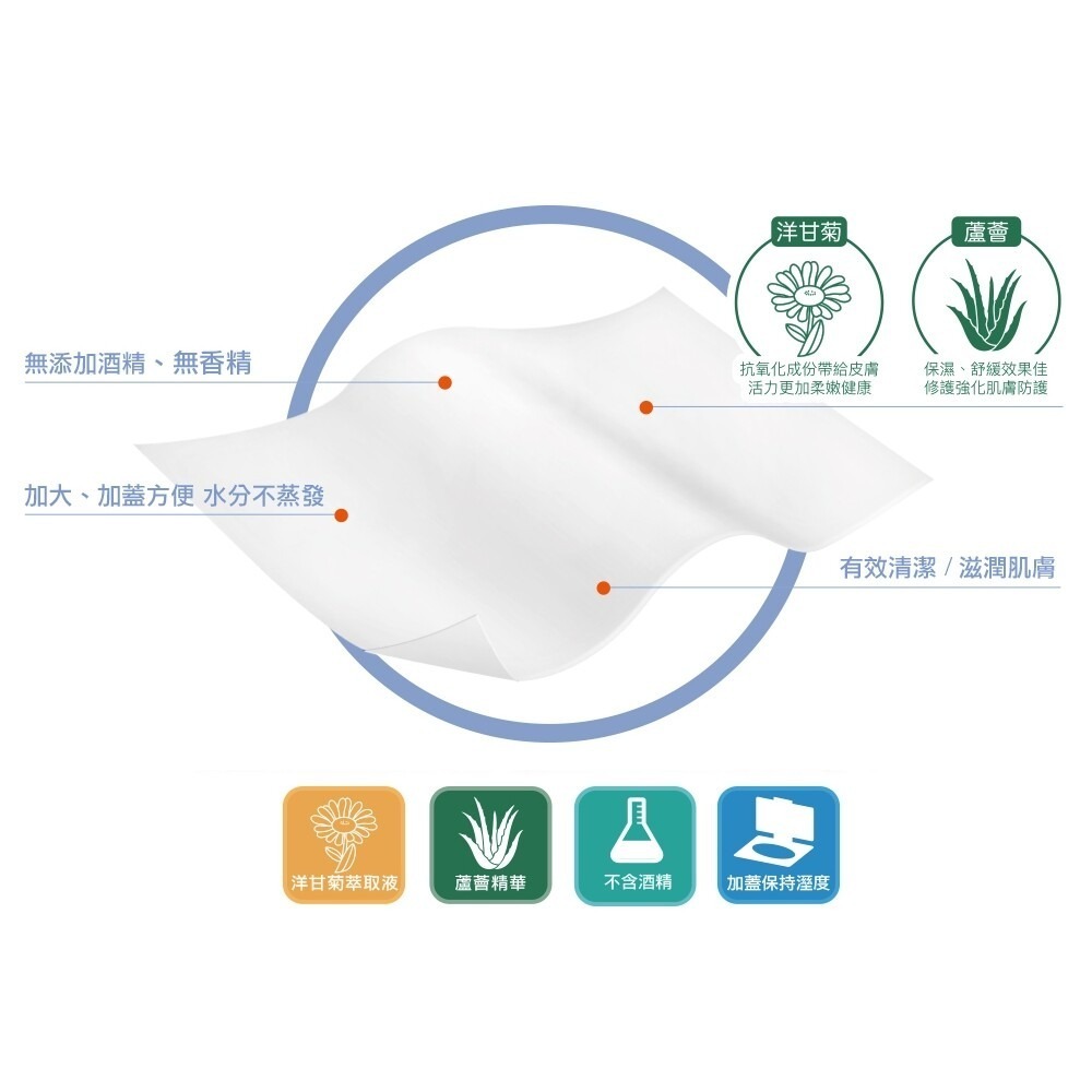 安安 安親 加大抑菌柔護濕巾-加蓋一般型 20x25cmx70抽-細節圖3