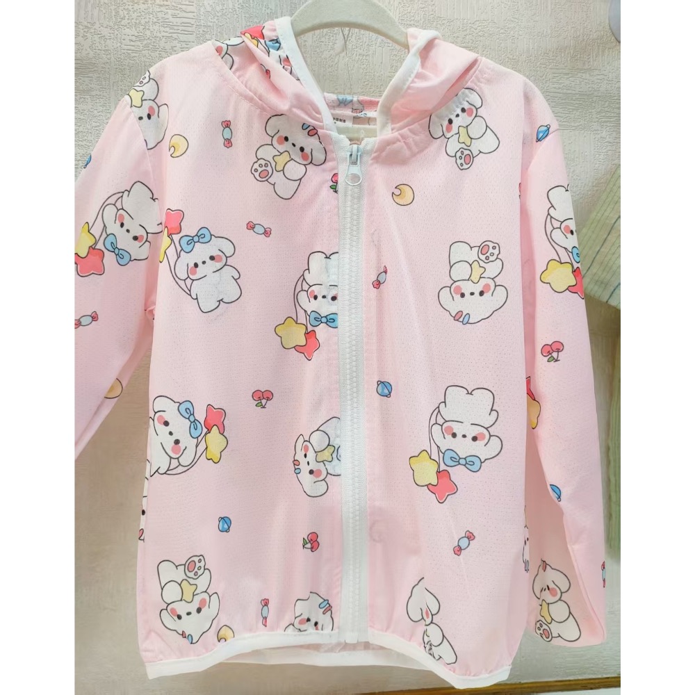 【奶油小熊童裝🧸】現貨｜夏季必備兒童防曬外套 女童連帽防曬衣 尺碼90-130-細節圖4