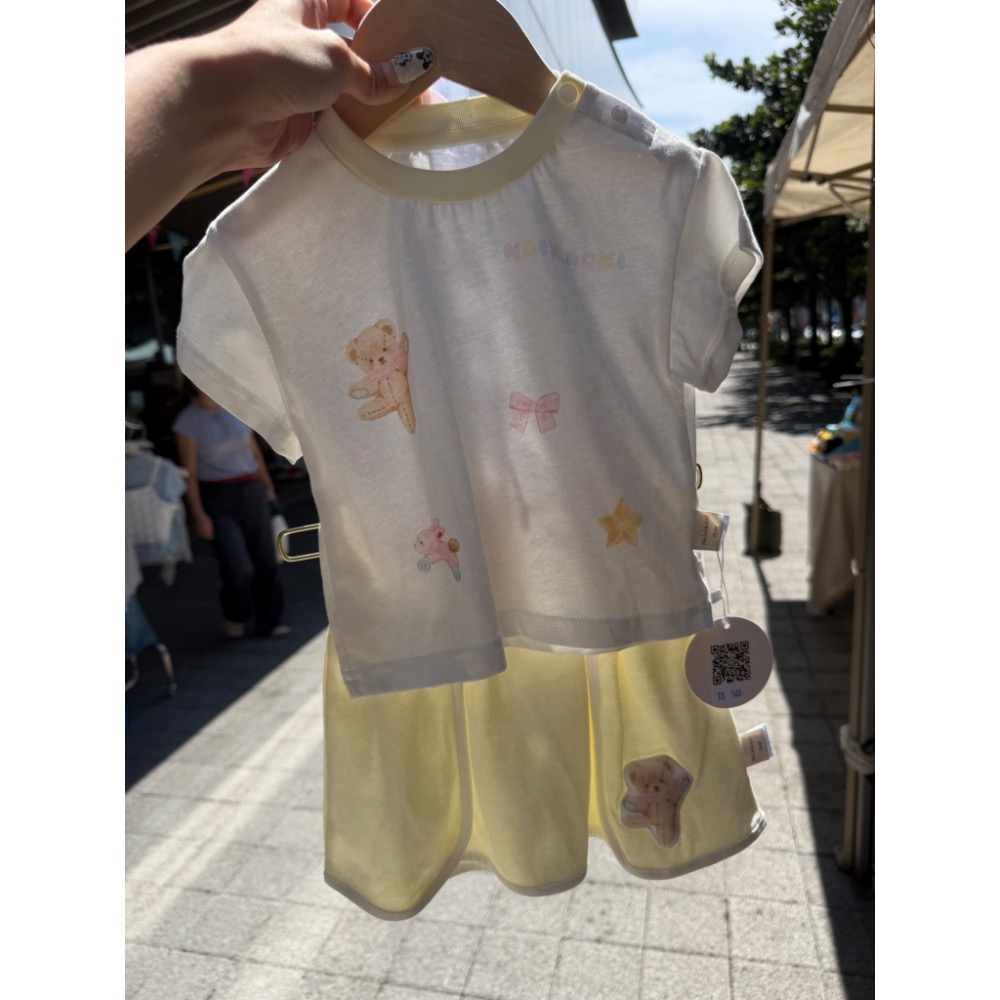 【奶油小熊童裝🧸】現貨｜夏季小熊套裝（上衣+裙子）尺碼73-100-細節圖2