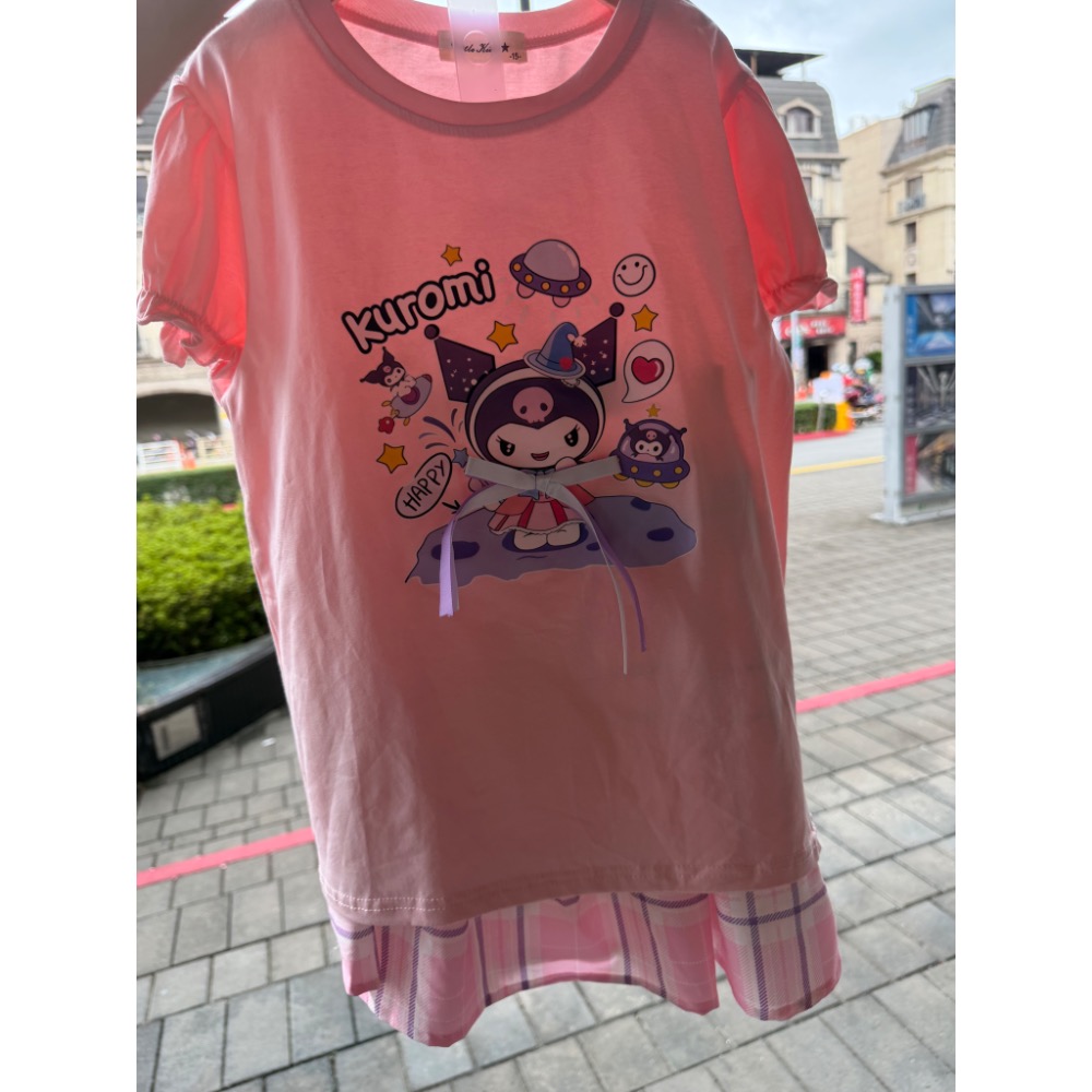 【奶油小熊童裝🧸】現貨｜台灣製 夏季庫洛米套裝粉色（上衣+裙子 有安全褲）尺碼5-19-細節圖2