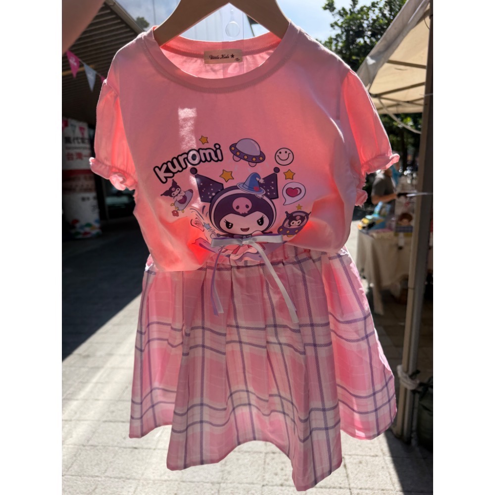 【奶油小熊童裝🧸】現貨｜台灣製 夏季庫洛米套裝粉色（上衣+裙子 有安全褲）尺碼5-19-規格圖4