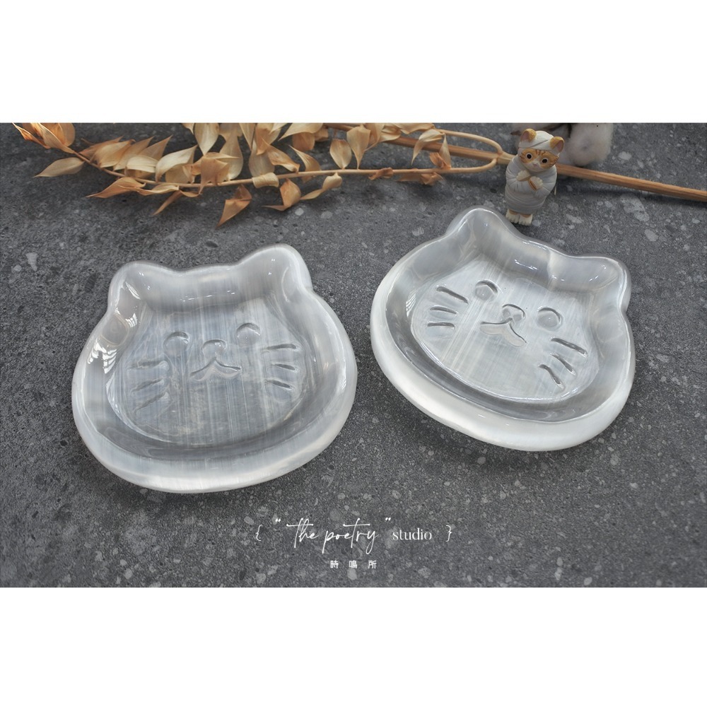 透石膏雕刻盤 - 貓貓頭（隨機出）不含手串-規格圖4