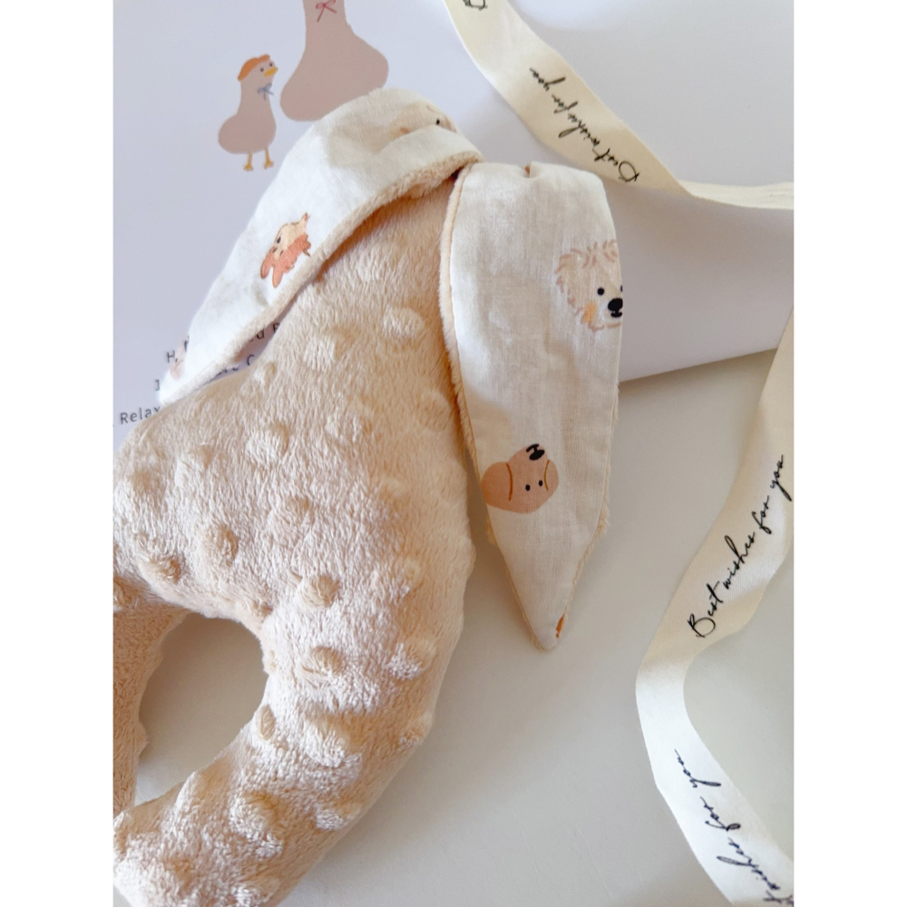 現貨 台灣製手工豆絨安撫兔 安心布料-細節圖4