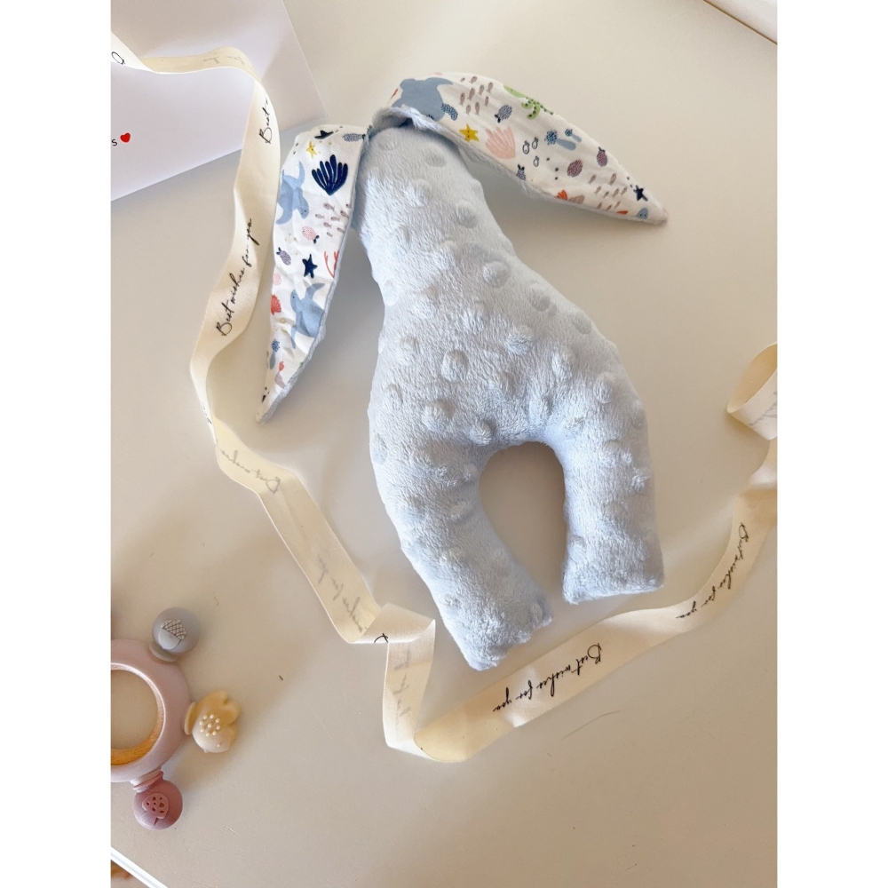 現貨 台灣製手工豆絨安撫兔 安心布料-細節圖7