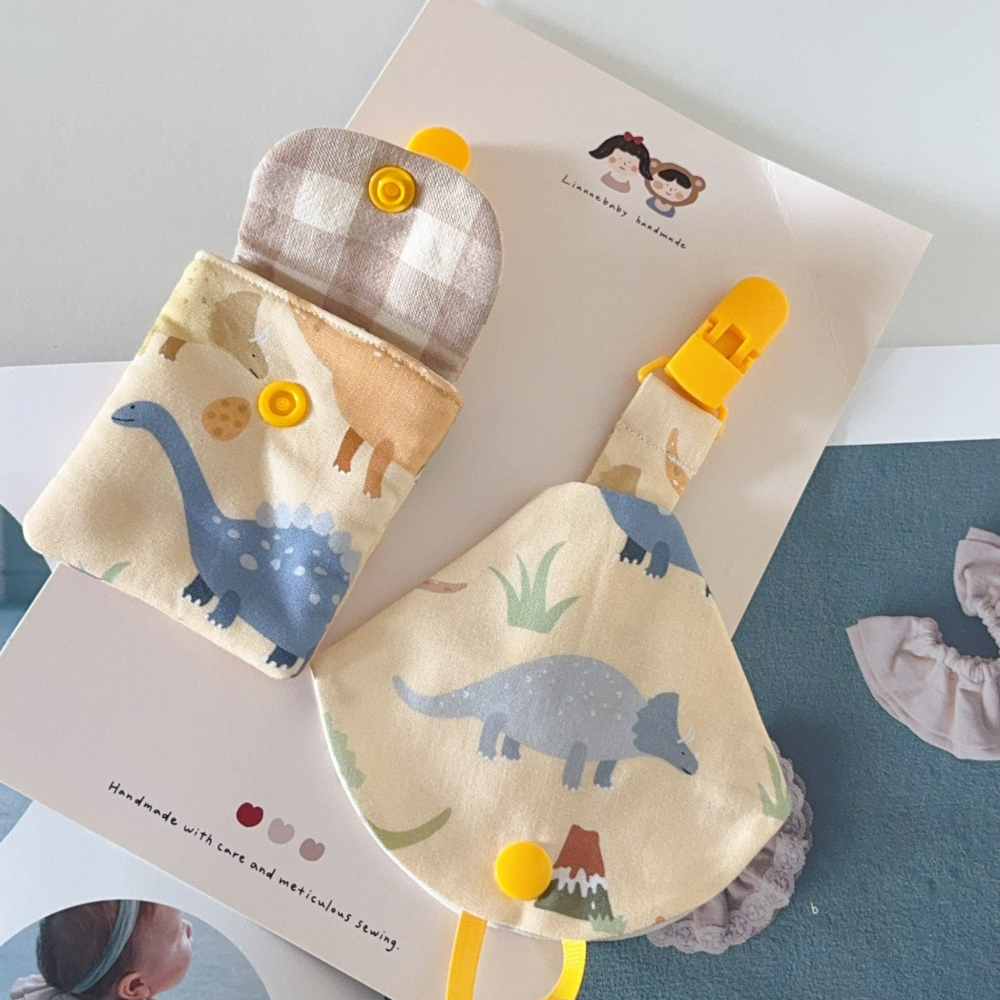 恐龍大地 手工奶嘴鍊+防塵套 平安符袋-細節圖2