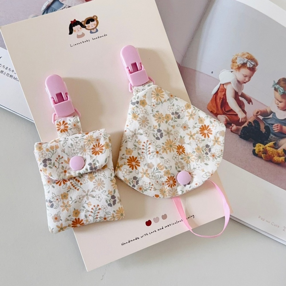 鼠尾草花 手工奶嘴鍊+防塵套 平安符袋-細節圖2