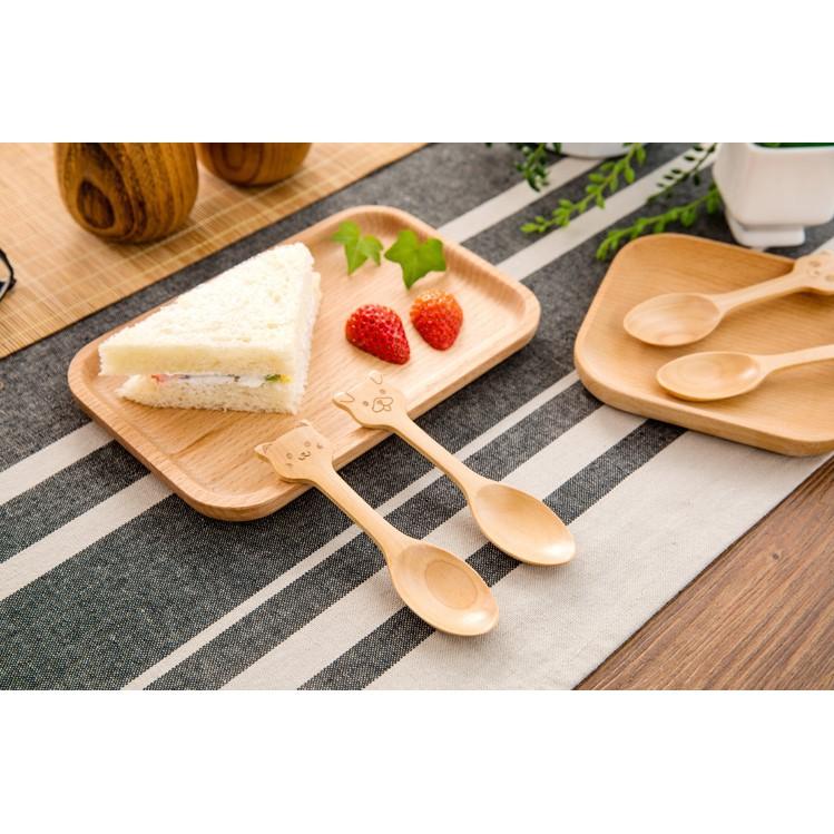 【返璞小居】天然原木湯匙卡通小動物圖案湯匙創意餐具嬰兒寶寶兒童冰淇淋果醬木勺湯匙調羹勺子-細節圖2