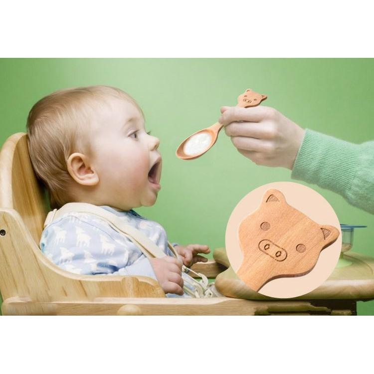 【返璞小居】天然原木湯匙卡通小動物圖案湯匙創意餐具嬰兒寶寶兒童冰淇淋果醬木勺湯匙調羹勺子-細節圖4