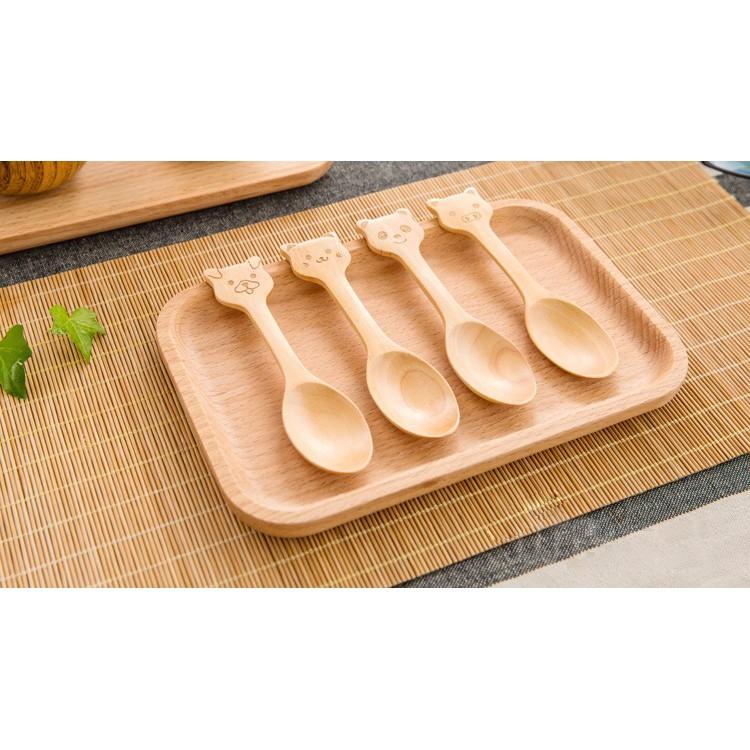 【返璞小居】天然原木湯匙卡通小動物圖案湯匙創意餐具嬰兒寶寶兒童冰淇淋果醬木勺湯匙調羹勺子-細節圖5