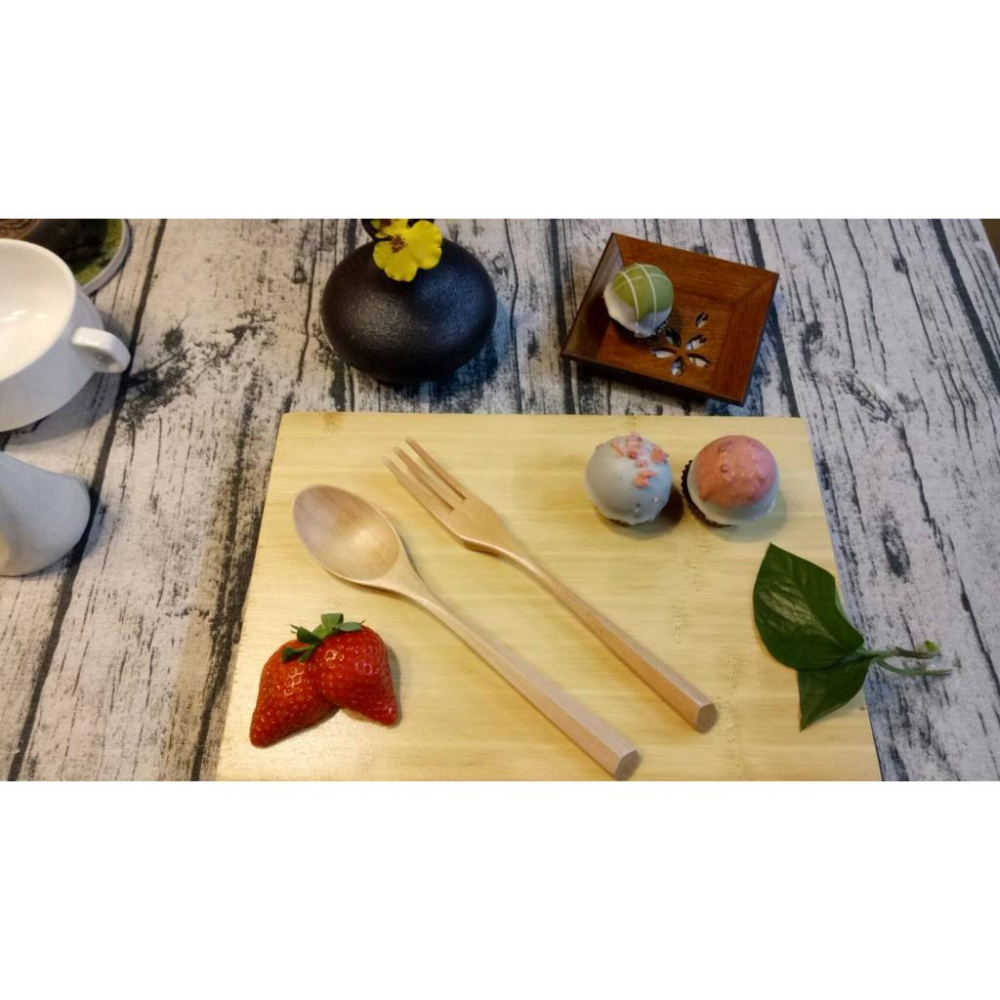 【返璞小居】天然原木湯匙 三角荷木湯匙 三角荷木叉子 長柄木湯匙 原木湯匙 木質湯勺 木湯匙 調羹湯匙 蜂蜜勺-細節圖5