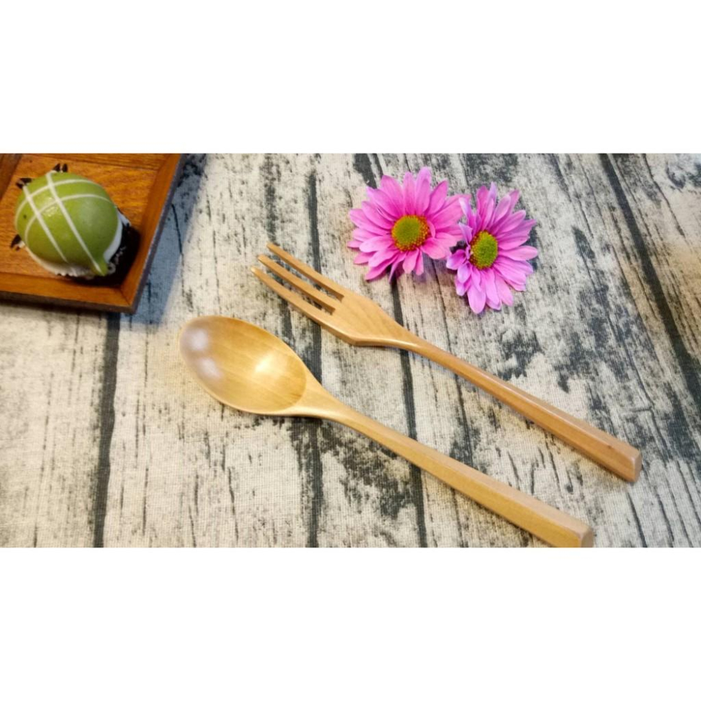 【返璞小居】日式原木叉勺天然原木湯匙 三角櫸木手柄勺 長柄木湯匙叉子 原木湯匙 木質湯勺 木湯匙 調羹湯匙-細節圖6