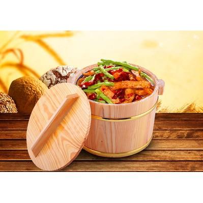 【返璞小居】本色米飯桶帶蓋雙層不鏽鋼內膽木桶飯木桶餐廳飯桌盛飯小飯桶木飯桶木桶蓋澆飯保溫桶大中小號-細節圖3