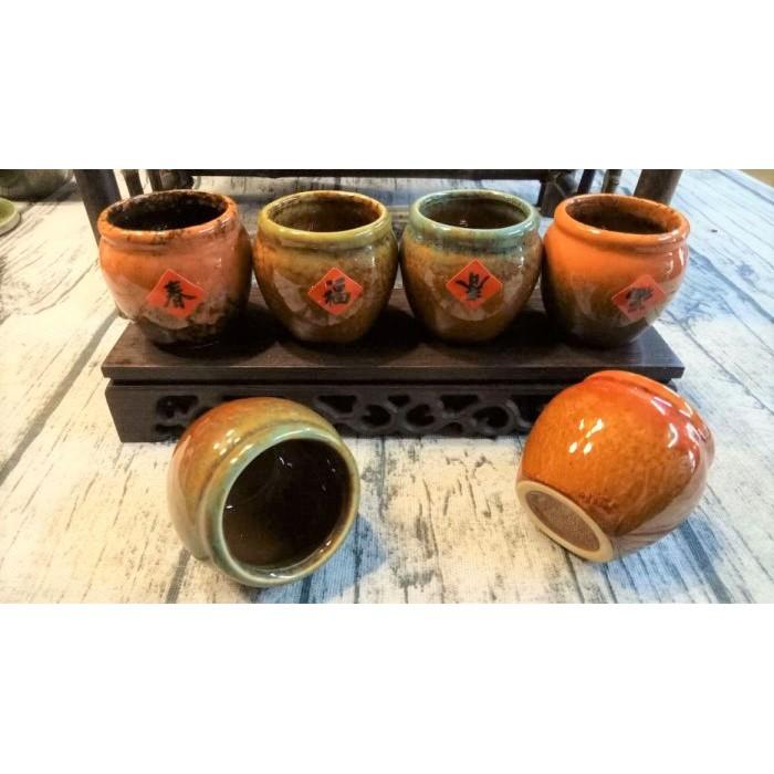 【返璞小居】鶯歌陶瓷 小米甕復古造型 牙籤罐 迷你圓形花器 肉球盆栽 小花盆-細節圖6