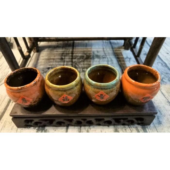 【返璞小居】鶯歌陶瓷 小米甕復古造型 牙籤罐 迷你圓形花器 肉球盆栽 小花盆-細節圖7