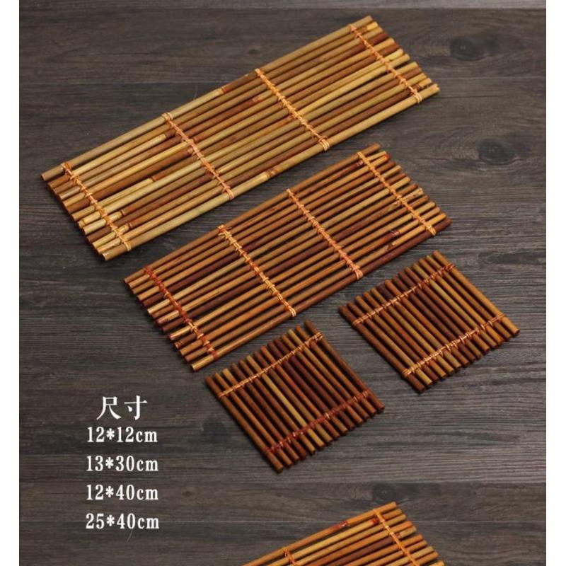 【返璞小居】清倉手工竹編織紫竹杯墊隔熱墊 茶道用具 拍照道具 茶台裝飾 日式料理擺盤裝飾-細節圖2