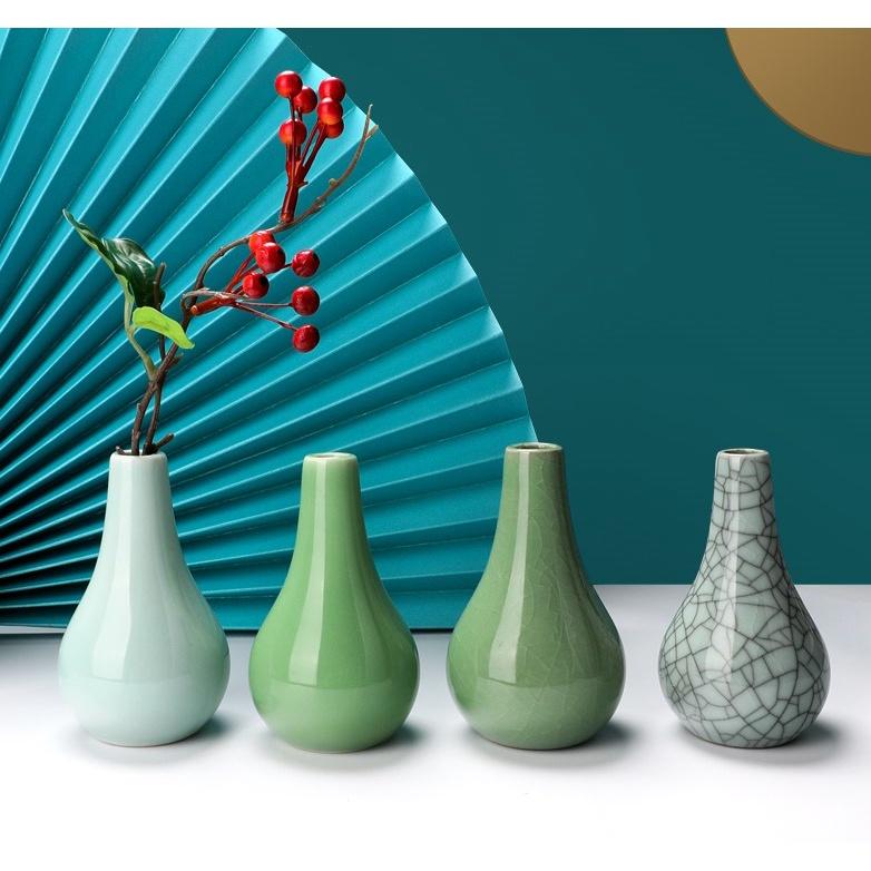 【返璞小居】清倉 青瓷花瓶 簡約創意客廳裝飾 中式陶瓷小擺件 花插 茶道擺件-細節圖5