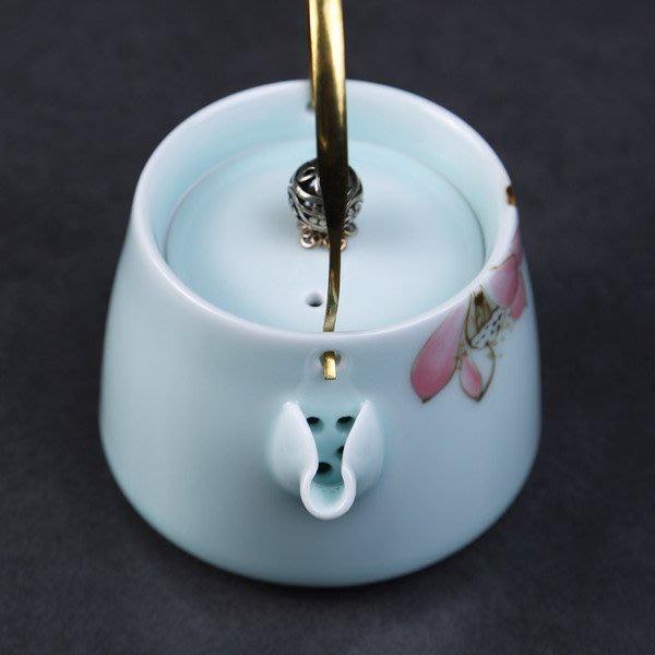 【返璞小居】陶瓷提梁壺手繪茶壺過濾泡茶器功夫茶具-細節圖2