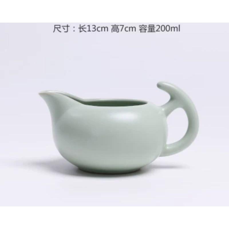 【返璞小居】清倉汝瓷茶壺公道杯茶杯汝窯公道杯茶海分茶器開片汝瓷茶道用具-細節圖9