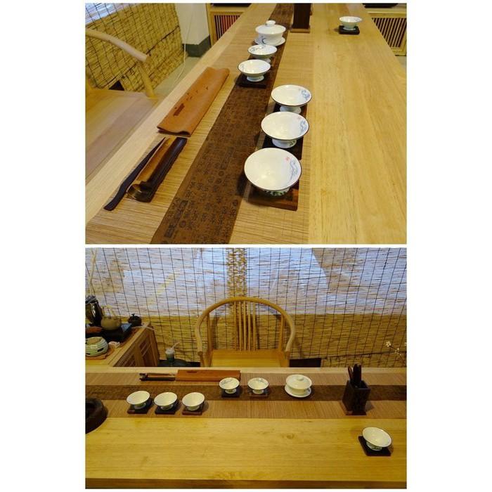 【返璞小居】台灣現貨 古文麻布拼接竹茶席 茶道桌旗 復古茶席 日式禪意特色桌布桌墊 茶道用具-細節圖2