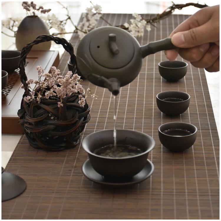 【返璞小居】 40cm寬竹茶席 竹席 茶道桌旗 復古茶席 日式茶席 中式茶席 桌布桌墊 茶道用具-細節圖2