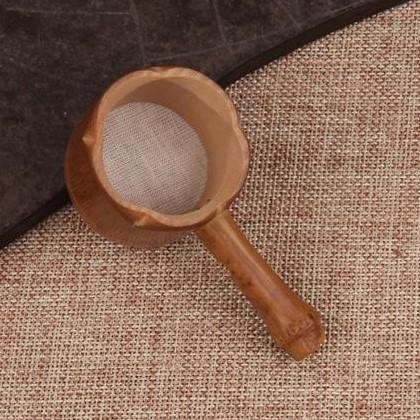 【返璞小居】天然葫蘆茶濾竹製茶道用具 竹根茶漏 茶濾 竹根打孔茶漏 過濾網茶漏-細節圖9