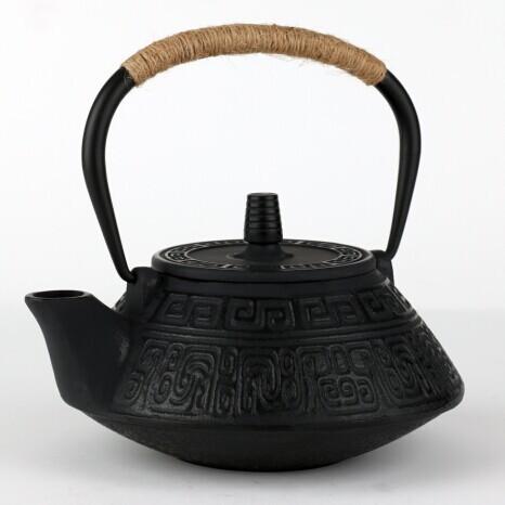 【返璞小居】台灣出貨 日式鐵壺 老鐵壺 鐵茶壺 鑄鐵壺無塗層鐵茶壺含手工防燙綁繩-細節圖3