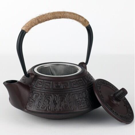 【返璞小居】台灣出貨 日式鐵壺 老鐵壺 鐵茶壺 鑄鐵壺無塗層鐵茶壺含手工防燙綁繩-細節圖4