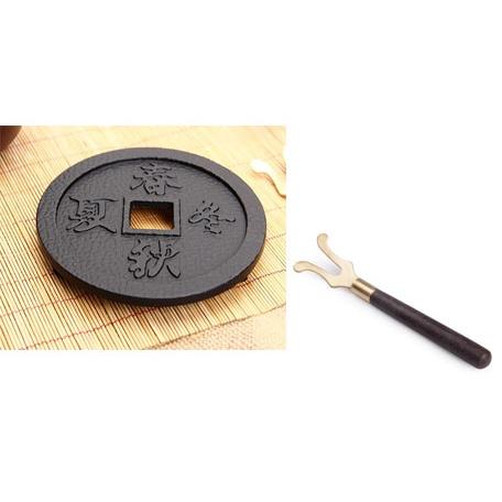 【返璞小居】台灣出貨 日式鐵壺 老鐵壺 鐵茶壺 鑄鐵壺無塗層鐵茶壺含手工防燙綁繩-細節圖6