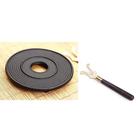 【返璞小居】台灣出貨 日式鐵壺 老鐵壺 鐵茶壺 鑄鐵壺無塗層鐵茶壺含手工防燙綁繩-細節圖8