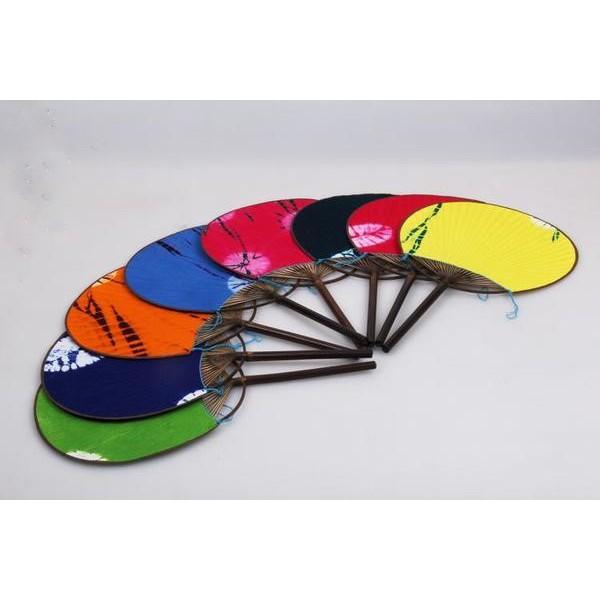 【返璞小居】日式布面竹蒲扇 手工復古文藝仿古團扇圓形扇子古風老工藝禮品紙扇-細節圖3