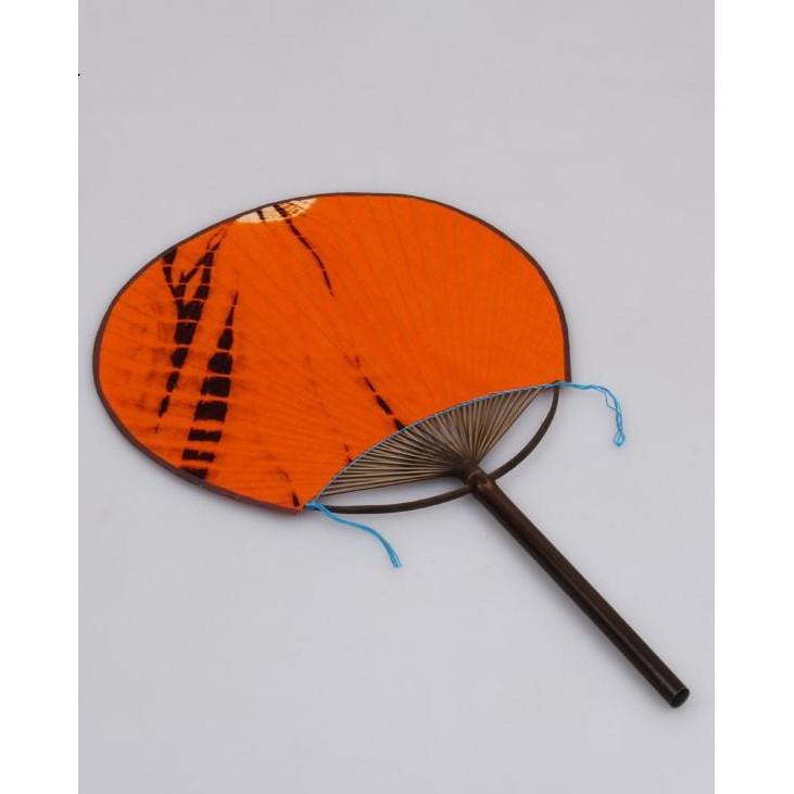 【返璞小居】日式布面竹蒲扇 手工復古文藝仿古團扇圓形扇子古風老工藝禮品紙扇-細節圖4