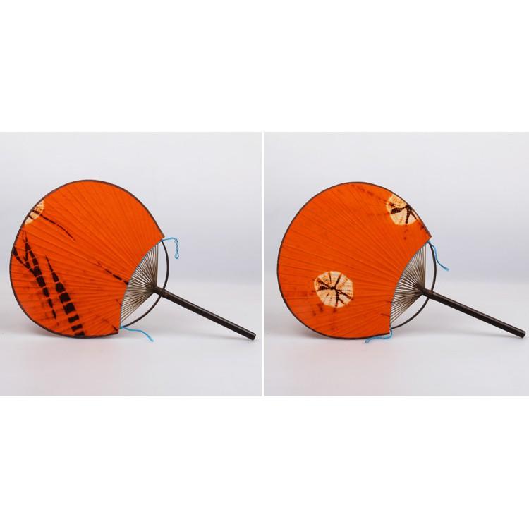 【返璞小居】日式布面竹蒲扇 手工復古文藝仿古團扇圓形扇子古風老工藝禮品紙扇-細節圖5