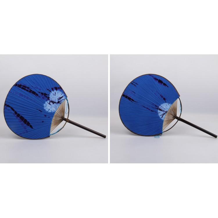 【返璞小居】日式布面竹蒲扇 手工復古文藝仿古團扇圓形扇子古風老工藝禮品紙扇-細節圖7