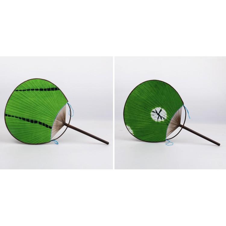 【返璞小居】日式布面竹蒲扇 手工復古文藝仿古團扇圓形扇子古風老工藝禮品紙扇-細節圖9