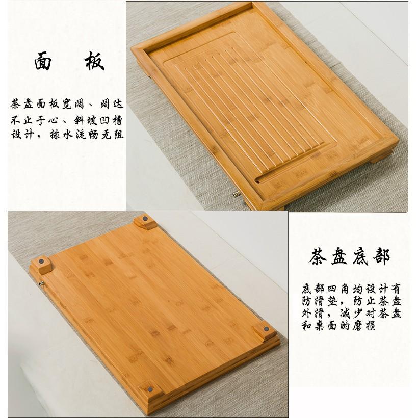 【返璞小居】台灣現貨竹製茶盤孟宗竹實木茶盤功夫茶具茶盤排水式茶台大中小平板茶托盤-細節圖5