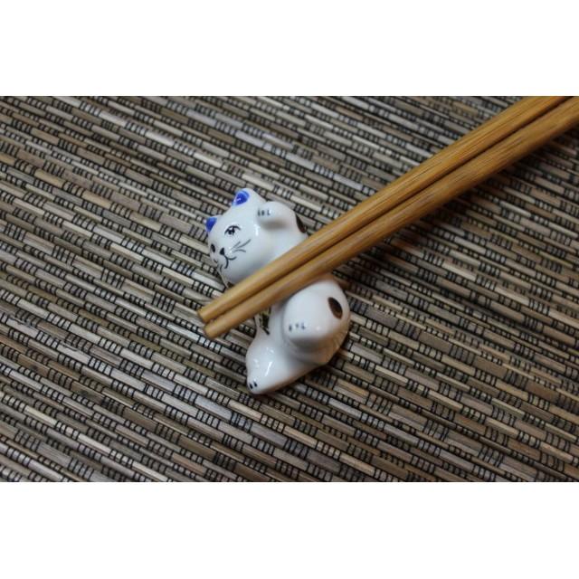 【返璞小居】 鶯歌陶瓷筷架 貓頭鷹筷架 招財貓 梅花 白天鵝 貓咪 狗 碗豆夾筷架-細節圖3