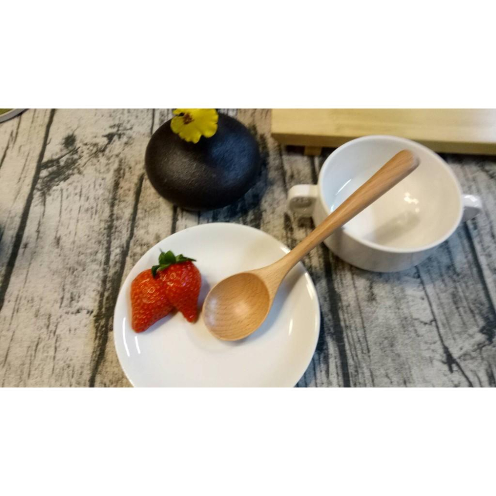 【返璞小居】日式湯匙天然櫸木圓匙 櫸木湯匙 點心匙 兒童湯匙 原木小湯匙 長柄木質湯勺 木湯匙 調羹湯匙-細節圖2