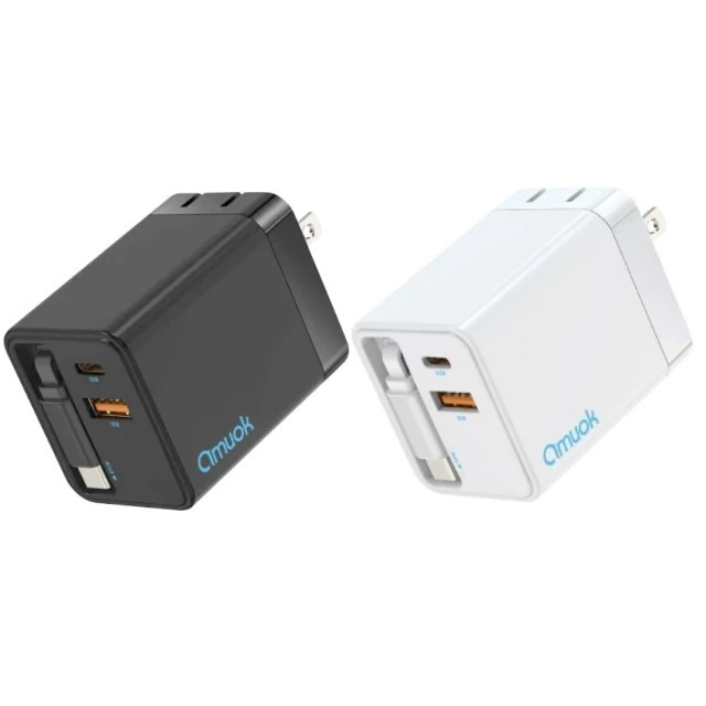 Qmuok DC28 65W GaN氮化鎵伸縮自帶線快充頭(可同時充三個裝置)-細節圖7