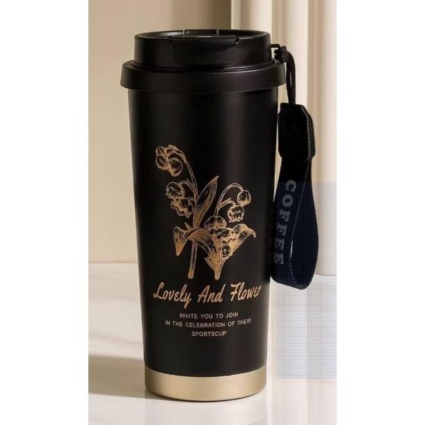 小鴨優品《 家居》500ml高顏值鈴蘭花大不鏽鋼316保溫杯-細節圖4