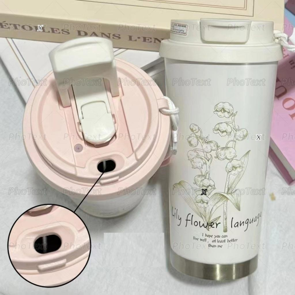 小鴨優品《 家居》500ml高顏值鈴蘭花大不鏽鋼316保溫杯-細節圖7