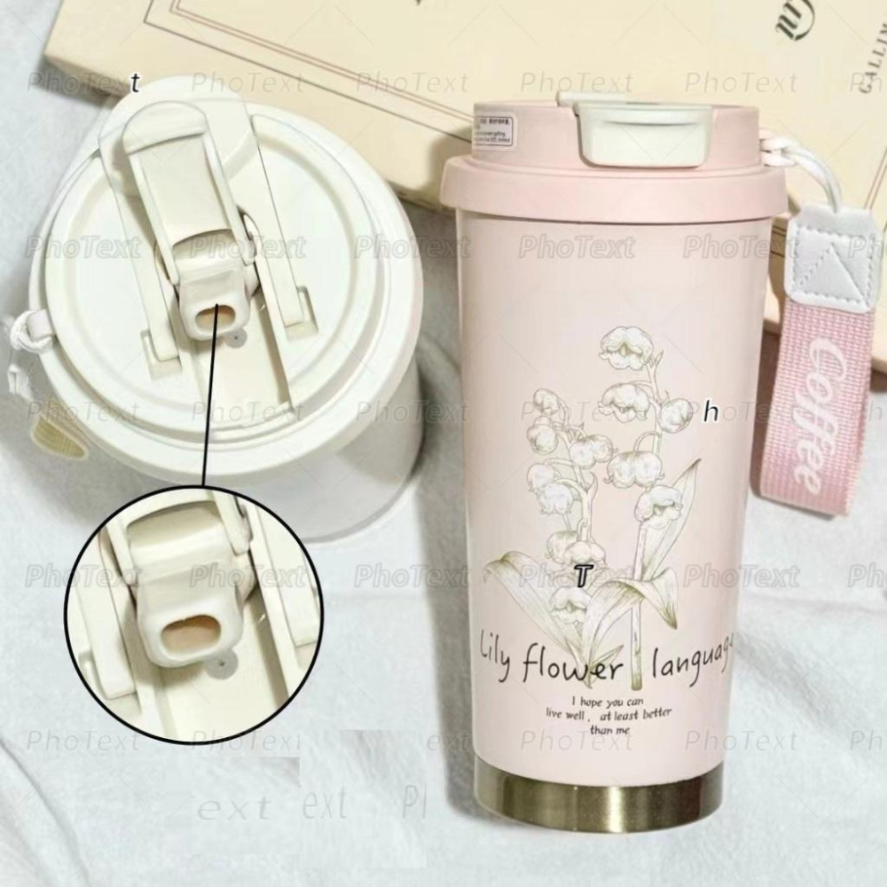 小鴨優品《 家居》500ml高顏值鈴蘭花大不鏽鋼316保溫杯-細節圖8