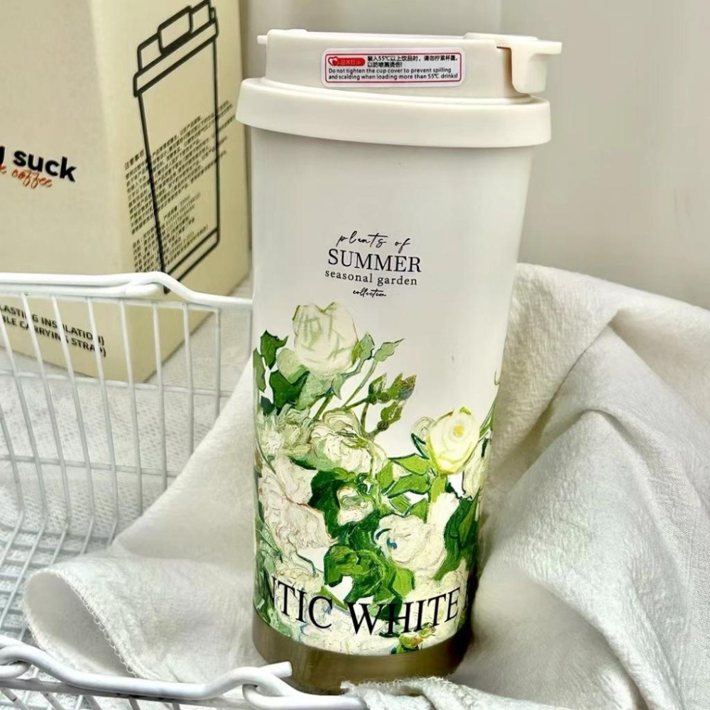 小鴨優品《 家居》夏日花園咖啡杯500ML  316不鏽鋼-細節圖2