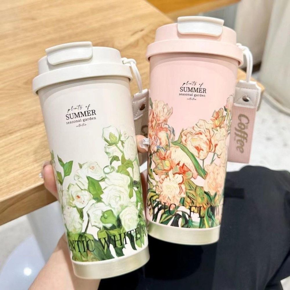 小鴨優品《 家居》夏日花園咖啡杯500ML  316不鏽鋼-細節圖3