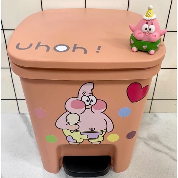 小鴨優品《 家居》 海綿寶寶派大星卡通可愛高顏質家用垃圾桶加蓋-細節圖3