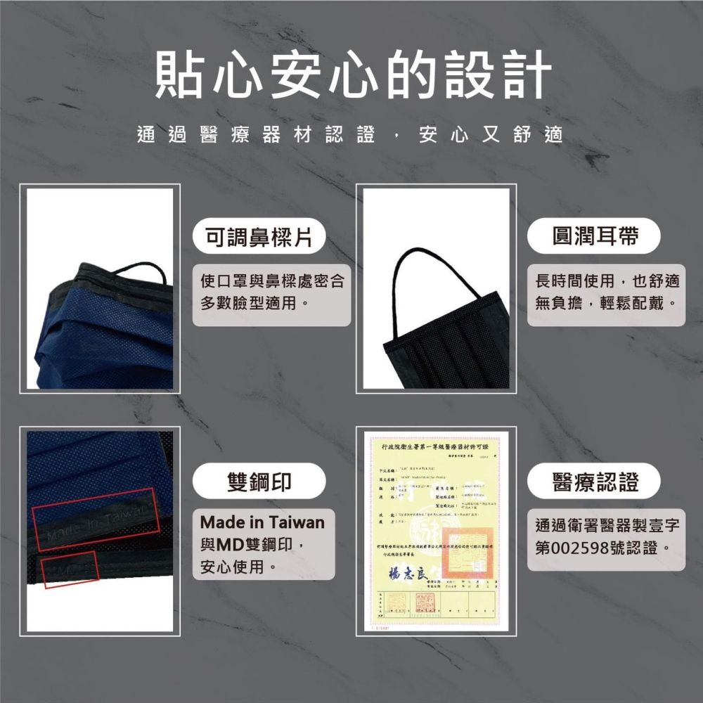 ❤️現貨❤️永猷 成人平面 醫用口罩 盒裝50入台灣製造 雙鋼印(爵士黑/爵士藍) 台灣製造🇹🇼現貨供應/快速出貨-細節圖4