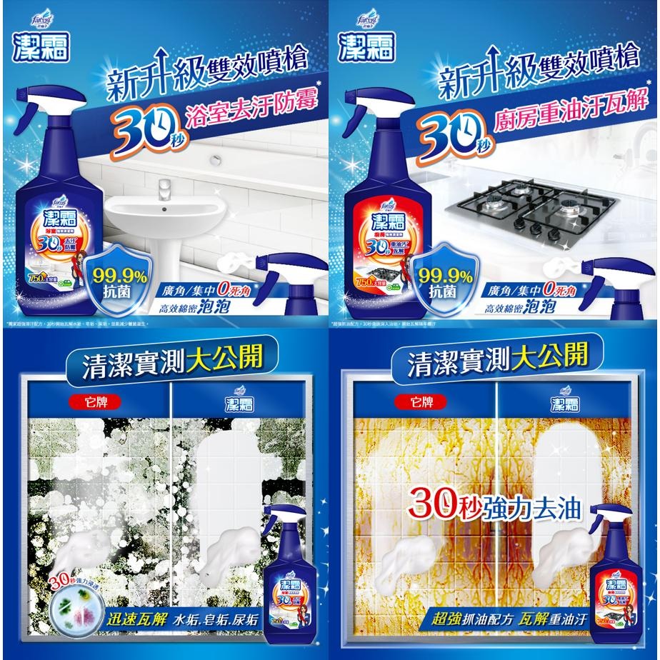 【花仙子】潔霜S強效清潔劑750g 浴室 廚房 (噴槍)-細節圖2