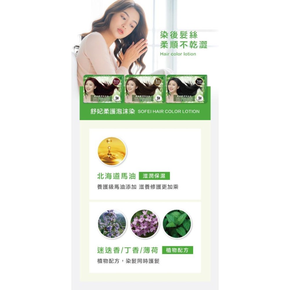 【舒妃】SOFEI 馬油添加柔護泡沫染髮液20ml*2｜3色可選-細節圖5