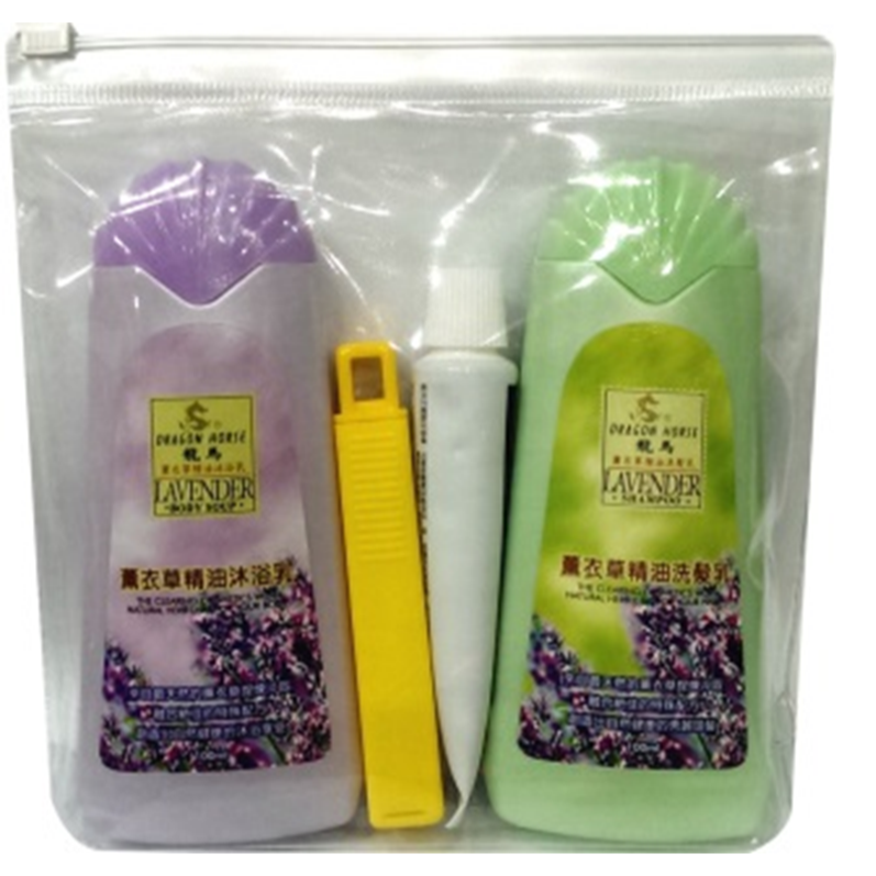 【龍馬】洗沐+牙膏牙刷旅行包 薰衣草｜玫瑰｜乳霜 旅行包｜旅行組｜外出包｜身體清潔組｜盥洗組-規格圖1
