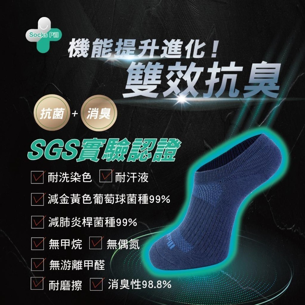 【SocksPill】SP-3001 除臭襪 抑菌襪 氣墊襪 毛巾襪 抑菌 輕壓 氣墊船襪 台灣製造 SGS安心檢測-細節圖7