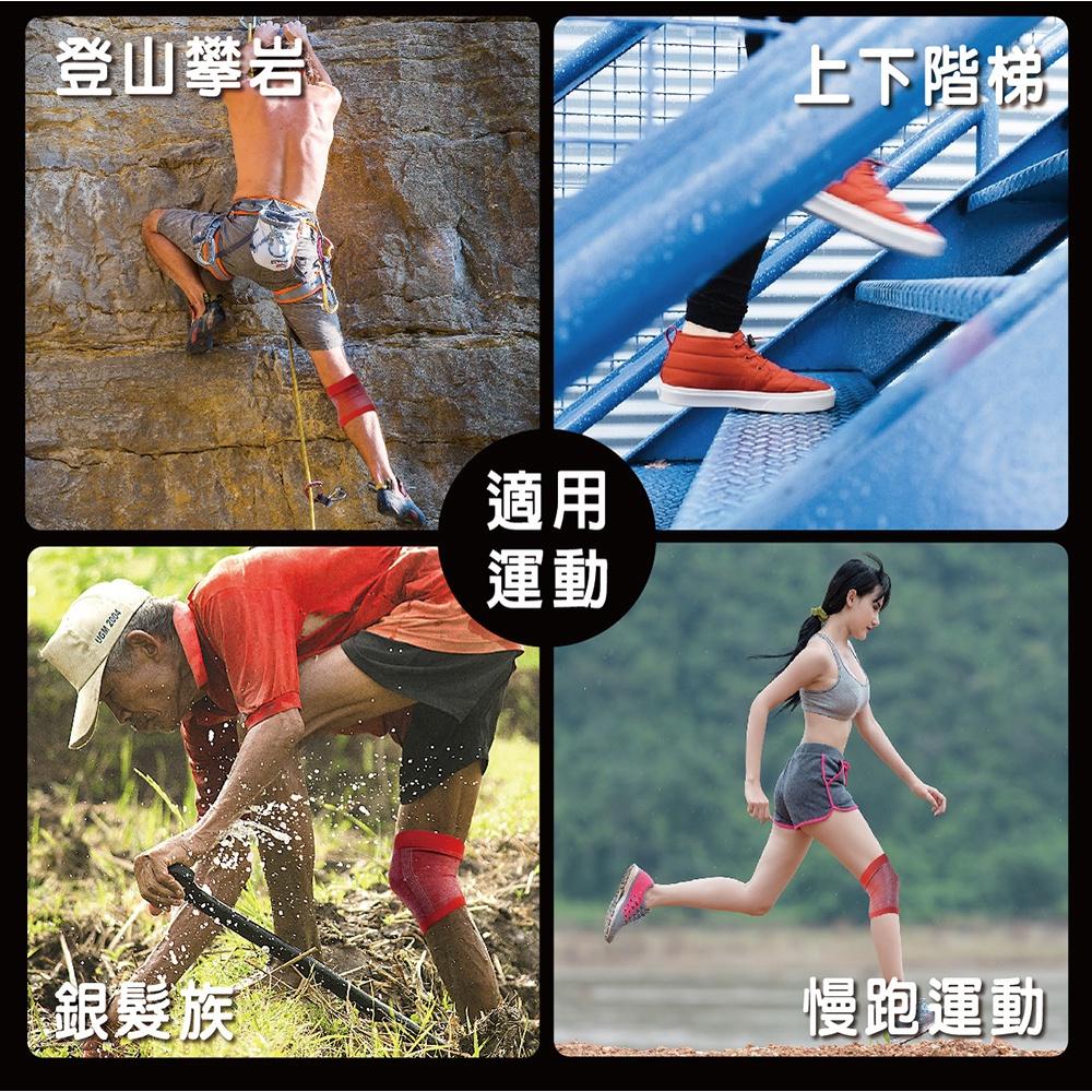 【AREXSPORT】登山護膝 台灣製現貨 運動護膝支撐護膝 竹炭護膝三節型可調節(單支)AS-3405 銀髮族護膝-細節圖4